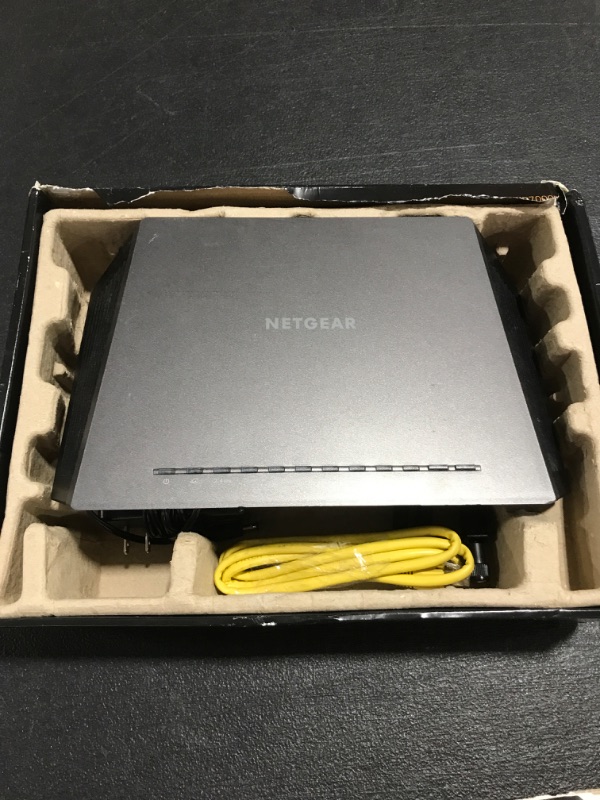 Photo 2 of NETGEAR Nighthawk Smart WiFi Router (R7000P) - AC2300 Wireless Speed (up to 2300 Mbps) | Up to 2000 sq ft Coverage & 35 Devices | 4 x 1G Ethernet and 2 USB ports | Armor Security. PRIOR USE. BOX DAMAGE. 
