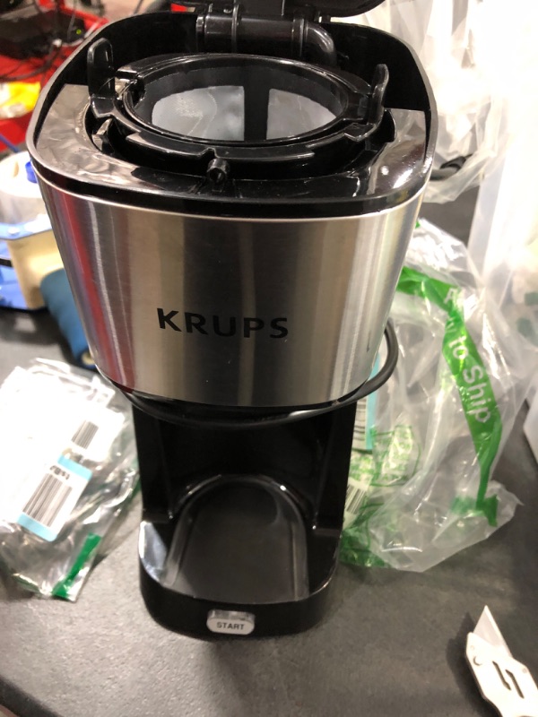 Photo 2 of Krups Simply Brew Stainless Steel Single Serve Drip Coffee Maker amd Travel Tumbler 12 Ounce Stainless Steel Tumbler Included 650 Watts Coffee Filter, Compact Silver and Black 12-Ounce tumbler