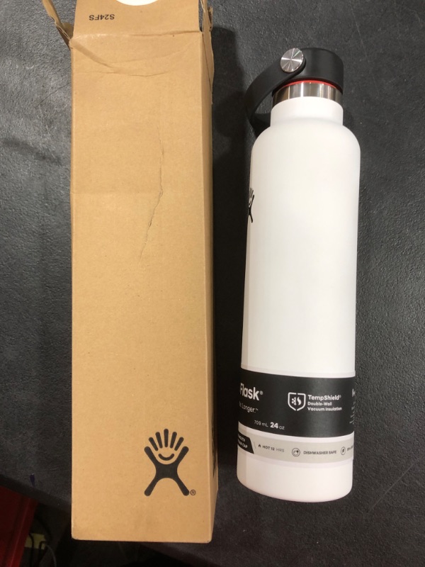 Photo 2 of Hydro Flask 24 oz Standard Mouth Water Bottle with Flex Cap Flex Straw White