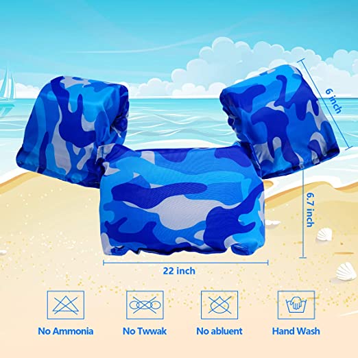 Photo 1 of AmazeFan Kids Swim Life Jacket Vest for Swimming Pool, Swim Aid Floats Bag,Suitable for 30-50 lbs Infant/Baby/Toddler,Children/Sea/Beach Blue Camo