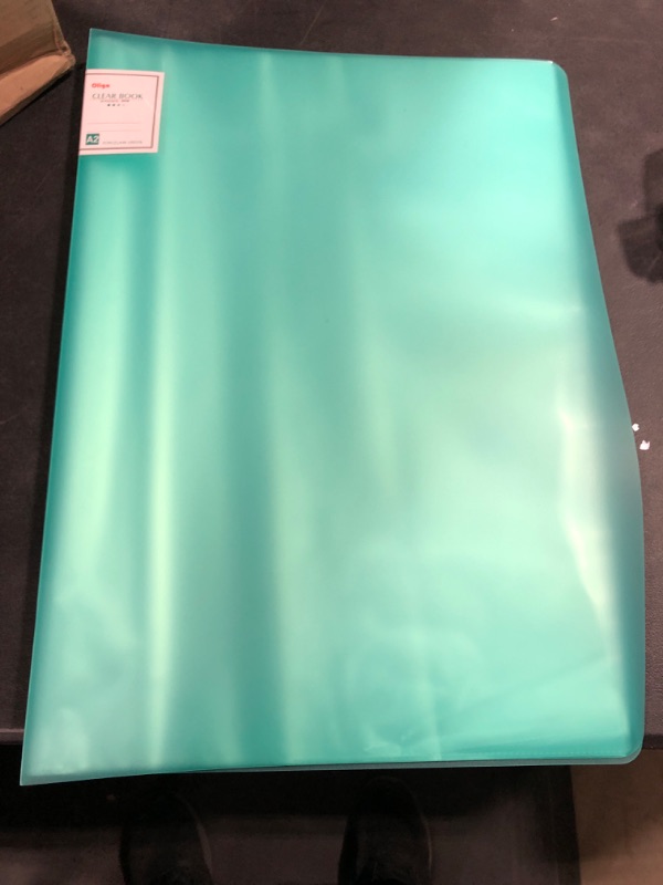 Photo 2 of 30-Pocket Binder with Plastic Sleeves 9x12" (Aqua), Heavy Duty Art Portfolio Folder with Clear Sheet Protectors, Display 60 Pages