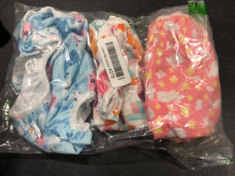 Photo 2 of Babygoal Baby & Toddler Girl Swim Diapers, Reusable Adjustable Washable One Size Fits 6M-3T Gifts and Swimming Lessons 3 Pack 3ZSD08 Leaves Large (Pack of 3)