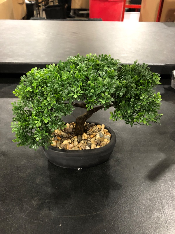 Photo 2 of Artificial Bonsai Tree Juniper Faux Plants Indoor Small Fake Plants Decor with Ceramic Pots for Home Table Office Desk Bathroom Shelf Bedroom Living Room Farmhouse Decorations Bonsai Tree #04