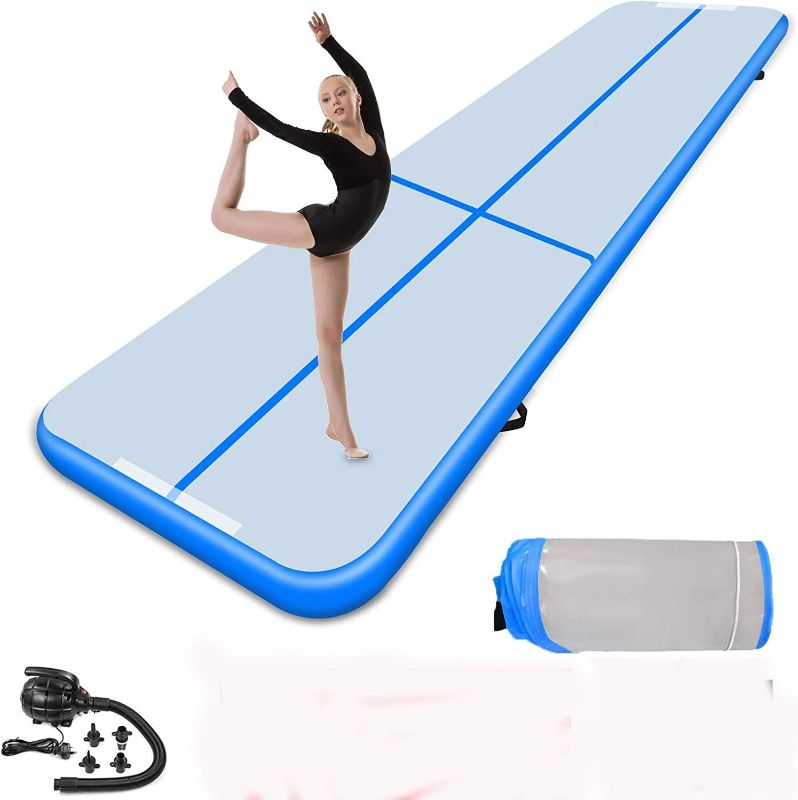 Photo 1 of 10ft/13ft/16ft/20ft/23ft/26ft Inflatable Gymnastics Airtrack Tumbling Mat Air Track Floor Mats with Electric Air Pump for Home Use/Training/Cheerleading/Beach/Park and Water
