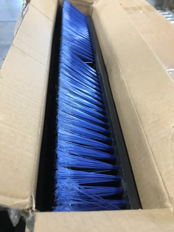 Photo 1 of 24 Inches Push Broom Outdoor- Heavy Duty Broom with 63" Long Handle for Deck Driveway Garage Yard Patio Concrete Floor Cleaning Blue