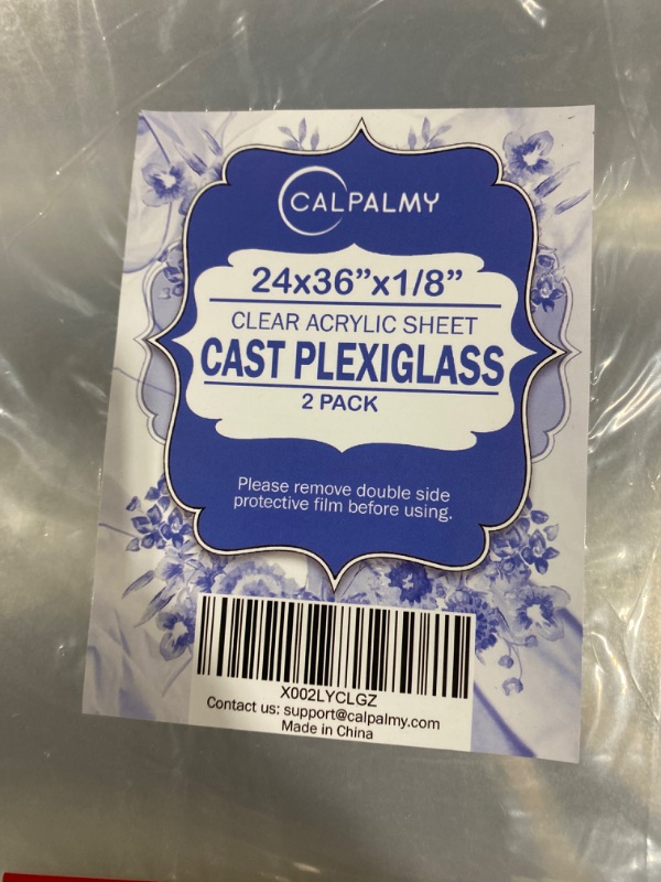 Photo 3 of (2 Pack) 1/8" Thick Clear Acrylic Sheets - 24" x 36" Pre-Cut Plexiglass Sheets for Craft Projects, Signs, Sneeze Guard, and More - Cut with Laser, Power Saw, or Hand Tools 24 Inchx36 Inch Clear (2-pack?