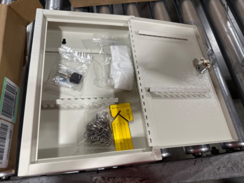 Photo 1 of KYODOLED Key Storage Lock Box with Key,Locking Key Cabinet,Key Management Wall Mount with Key Lock,40 Key Hooks & Tags Key Labels,White 40 Keys White