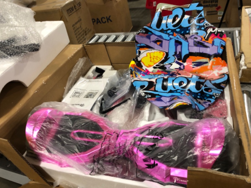 Photo 2 of EVERCROSS Hoverboard, 6.5'' Hover Board with Seat Attachment, Self Balancing Scooter with APP, Bluetooth Hoverboards for Kids & Adults Rose+Kart Pink