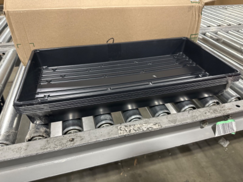 Photo 1 of 5 Pack of Durable Black Plastic Growing Trays (Without Drain Holes) 21" X 11" X 2" - Flowers, Seedlings, Plants, Wheatgrass, Microgreens & More