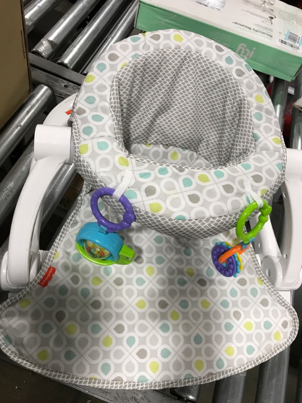 Photo 3 of Fisher-Price Portable Baby Chair Sit-Me-Up Floor Seat With Developmental Toys & Machine Washable Seat Pad, Honeydew Drop
