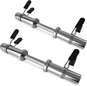 Photo 1 of A2ZCARE Olympic Dumbbell Handles - Dumbbell Bars with Rotating Sleeves and Spring Collars for Olympic Weight Plate support up to 600lbs total - Weight Lifting Accessories for Home Gym

