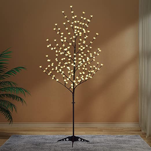 Photo 1 of LIGHTSHARE 6.5 feet 208L LED Lighted Cherry Blossom Tree, Warm White, Decorate Home Garden, Spring, Summer, Wedding, Birthday, Christmas Holiday, Party, for Indoor and Outdoor Use
