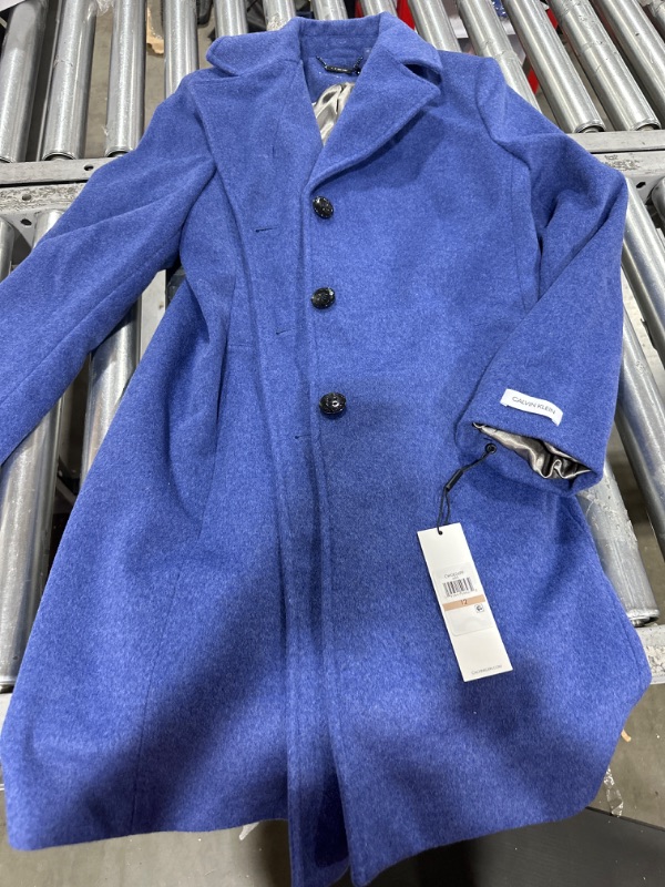 Photo 1 of Calvin Klein Women's Classic Cashmere Wool Blend Coat, MALIBLU, 12