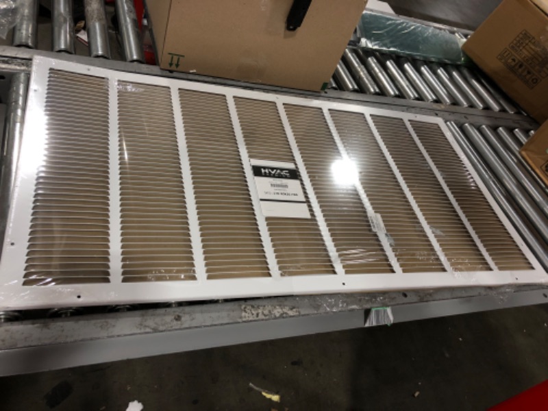 Photo 2 of 40"w X 20"h Steel Return Air Grilles - Sidewall and Ceiling - HVAC Duct Cover - White [Outer Dimensions: 41.75"w X 21.75"h] 40 X 20 White