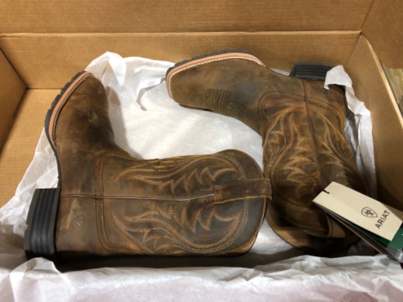 Photo 2 of Ariat Hybrid Rancher Western Boot – Men’s Leather, Square Toe Western Boots 10 Distressed Brown