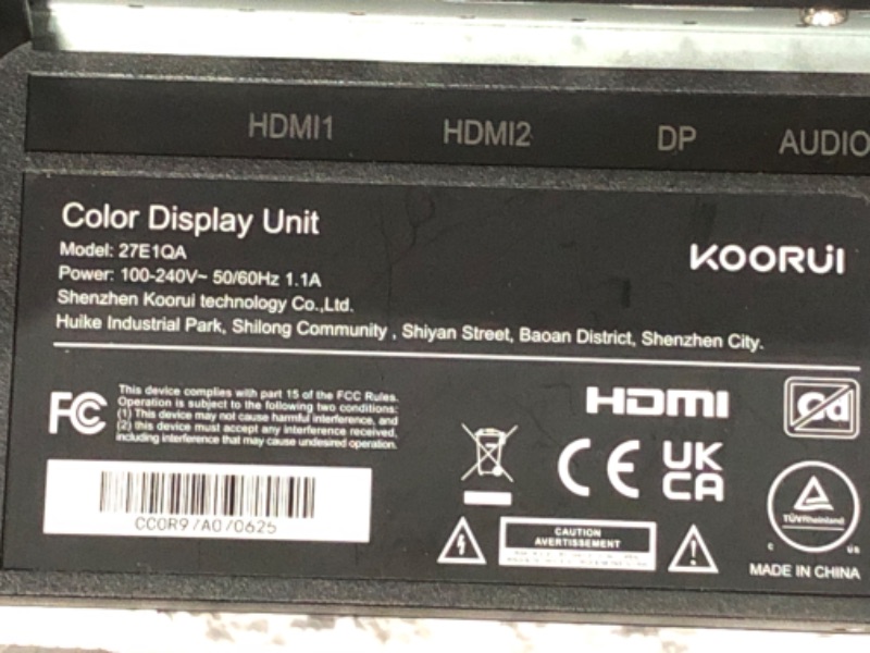 Photo 3 of KOORUI 27 Inch QHD Gaming Monitor 144 Hz, VA, 1ms, DCI-P3 90% Color Gamut, FreeSync G-Sync Compatible, (2560x1440, HDMI, DisplayPort) Black 27inch/144HZ/QHD/VA