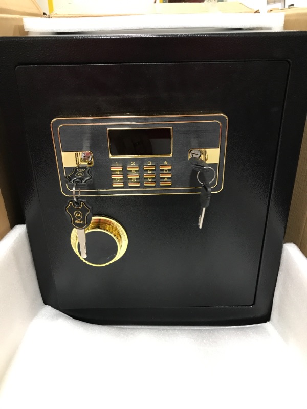 Photo 2 of 2.2 Cub Safe Box Fireproof Waterproof, Security Home Safe with Fireproof Document Bag, Digital Keypad LCD Display Inner Cabinet Box, Large Fireproof Safe for Money Jewelry Document Valuables
