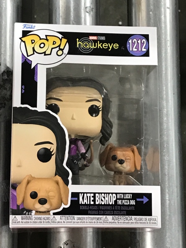 Photo 2 of Funko Pop! & Buddy Marvel: Hawkeye - Kate Bishop with Lucky Pizza Dog Vinyl Bobblehead