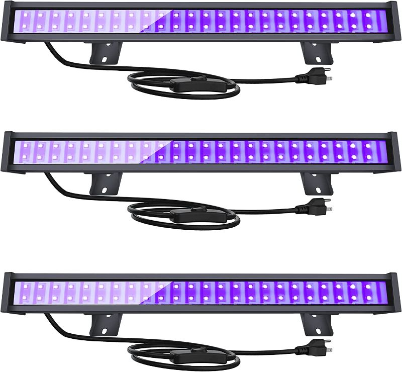 Photo 1 of ZSMAIKU 3 Pack 30W Black Light, LED Black Lights for Glow Party, Blacklight 5ft Plug+Switch, Black Light Bar, Blacklights, Black Light for Bedroom,Glow Party,Halloween, Classroom, Body Paint 