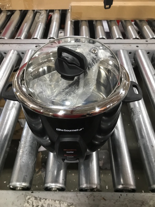 View 2 of Elite Gourmet ERC2010B# Electric 10 Cup Rice Cooker with 304 Surgical Grade Stainless Steel Inner Pot Makes Soups, Stews, Grains, Cereals, Keep Warm Feature, 10 cups cooked (5 Cups uncooked), Black 10 Cups Cooked Black