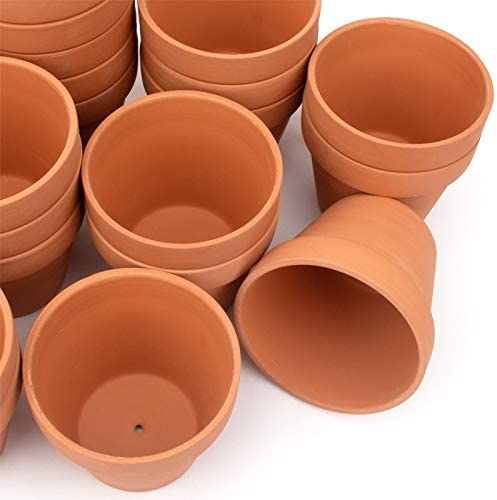 Photo 1 of [26 Pack] 4" Planter Nursery Pots Terracotta Pot Clay Pots Clay Ceramic Pottery Cactus Flower Pots Succulent Nursery Pots Garden Terra Cotta Pots with Drainage Hole (26)