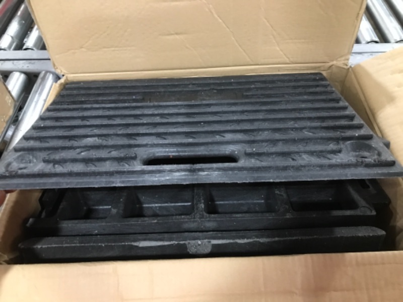 Photo 2 of 4" Inch Driveway Curb Ramp, Heavy Duty Rubber Ramps Perfect for Sidewalk, Low Cars, Curb Ramps for Motorhome, Truck, Shed Ramps, Pets & Wheelchair Threshold Ramp (4" Pack of 2)
