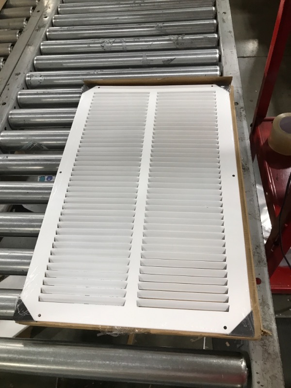 Photo 2 of 12"w X 20"h Steel Return Air Grilles - Sidewall and Ceiling - HVAC Duct Cover - White [Outer Dimensions: 13.75"w X 21.75"h]