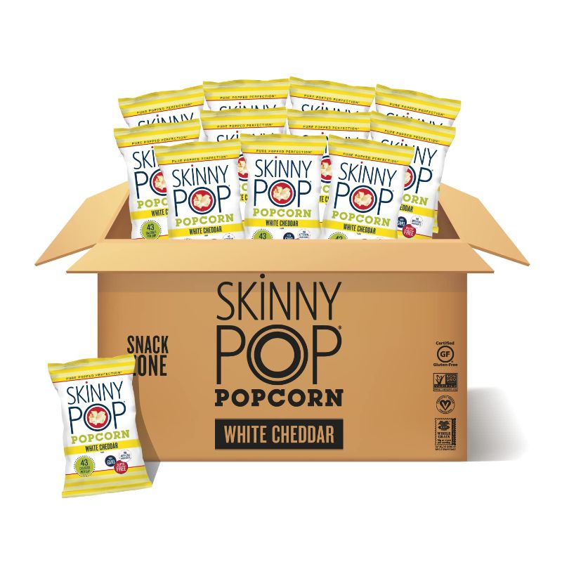 Photo 1 of (Price/Case)Skinnypop Popcorn Gluten Free White Cheddar Popcorn 1 Ounce - 12 per Case Best By: 07/04/2023