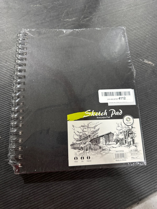 Photo 2 of conda 8.5"x11" Hardbound Sketch Book, Double-Sided Hardcover Sketchbook, Spiral Sketch Pad, Durable Acid Free Drawing Art Paper for Kids & Adults A413723 8.5"x11"