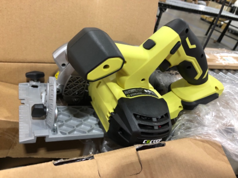 Photo 1 of CACOOP 20V MAX 6" Cordless Circular Saw with 4.0Ah Battery and Rapid Charger,Include Two 6" Blade,Battery Powered Circular Saw with Laser for Wood Worker Household DIY Project