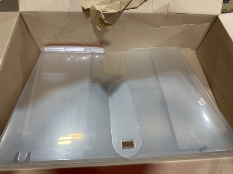 Photo 2 of Fold Sneeze Guard Sheild for Counter Table and Desk for Business and Person Customer Safety?Plexiglass Barrier - PET for Offices Restaurant Classroom Hospital Shops (22.00X12.40X17.70 Inch) (1)