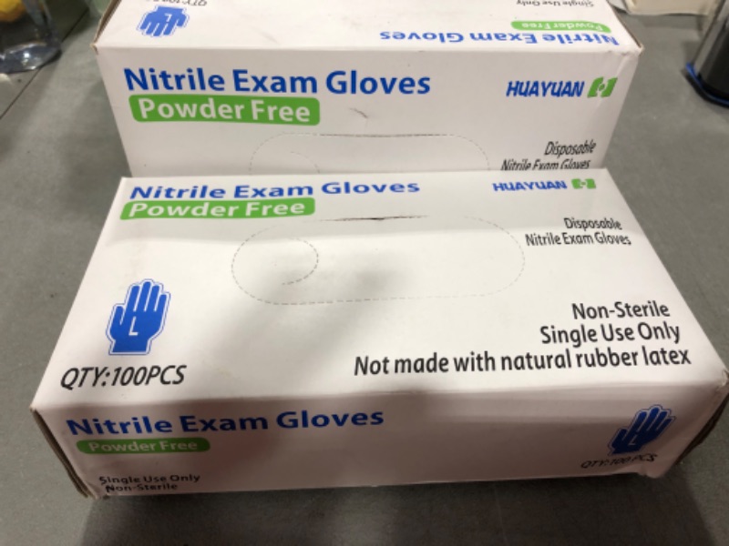 Photo 2 of [Pack of 2] Style Setter Powder-Free Nitrile Disposable Exam Gloves, Industrial Medical Examination,Latex Free Rubber,Non-Sterile,Food Safe,Textured Fingertips,Ultra-Strong,Pack of 10(1000 PCS),Blue - Size Large