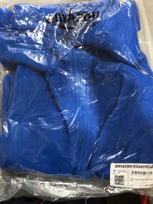 Photo 2 of [Size XXL] Amazon Essentials Men's Full-Zip Polar Fleece Vest (Available in Big & Tall) Polyester Cobalt Blue XX-Large