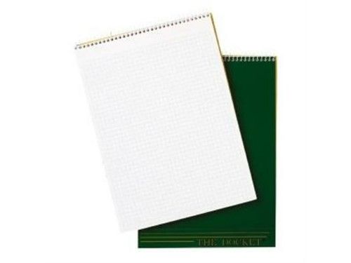 Photo 1 of TOPS Docket Top Wire Quadrille Pad 70 Sheets - Wire Bound - 8 1/2 X 11 3/4 - White Paper - Chipboard Cover - Perforated Hard Cover - 1Each
