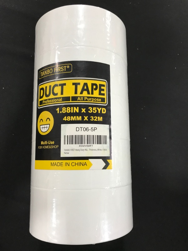 Photo 2 of 5 pack TIANBO FIRST White Duct Tape Heavy Duty