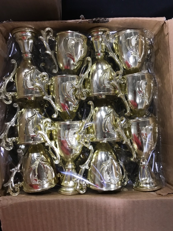 Photo 2 of 24PC JCHB Fillable Gold Trophy Cup Award with Pouch, Kids Competition Awards Prizes Toy for School Games Party Favors Props