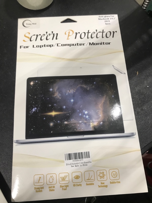 Photo 2 of YongMai 3-Pack Matte Anti-Glare Screen Protector for 2021 MacBook Pro 14 Inch (Apple M1 Pro chip), Anti-Fingerprint Anti-Scratch PET Screen Shield Protective Guard Film

