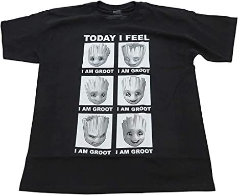 Photo 1 of 2X Marvel Little Groot Today I Feel I Am Groot Guardians of The Galaxy Men's Adult Graphic Tee T-Shirt
