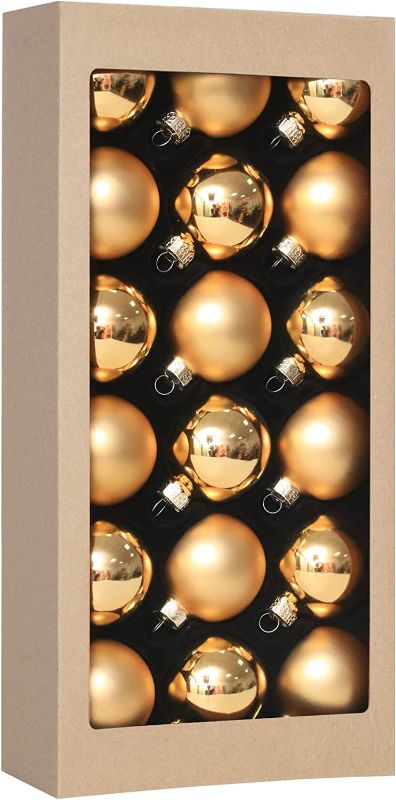 Photo 1 of 18PCS 1.8inch(45mm) Christmas Ball Ornaments for Christmas Decorations, Glass Ball Present for Xmas Trees and Wedding Party, Xmas Tree Decorations Set(Gold)