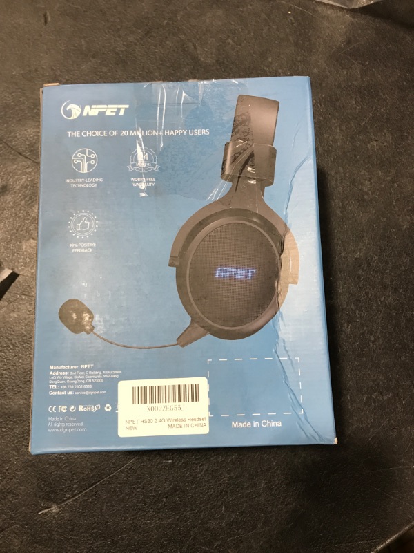 Photo 3 of NPET HS30 Wireless Gaming Headset, Detachable Noise Cancellation Microphone, Up to 30 Hours Lasting Battery 2.4G Backlit Computer Headphone, Wired Mode for Xbox