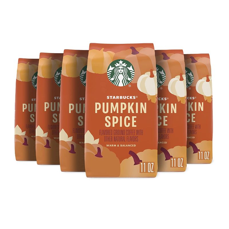 Photo 1 of *EPIRES MARCH 18th 2023* Starbucks Flavored Ground Coffee — Pumpkin Spice — No Artificial Flavors — 6 bags (11 oz. each)
