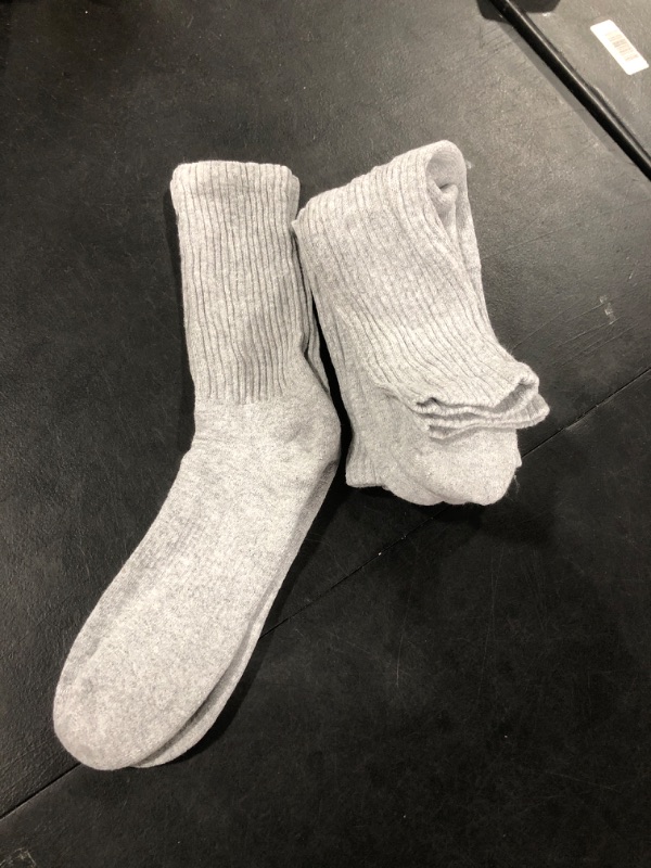 Photo 2 of 3PK Slouch Socks, Crew Socks, Grey - Size 4-10