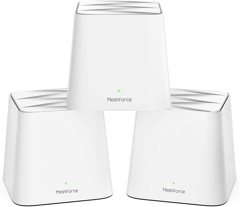 Photo 1 of Meshforce M1 Mesh WiFi System, Whole Home WiFi Performance, WiFi Router Replacement, Max Wireless Coverage 6+ Rooms, Easy to Setup, Parental Control (3 Pack)
