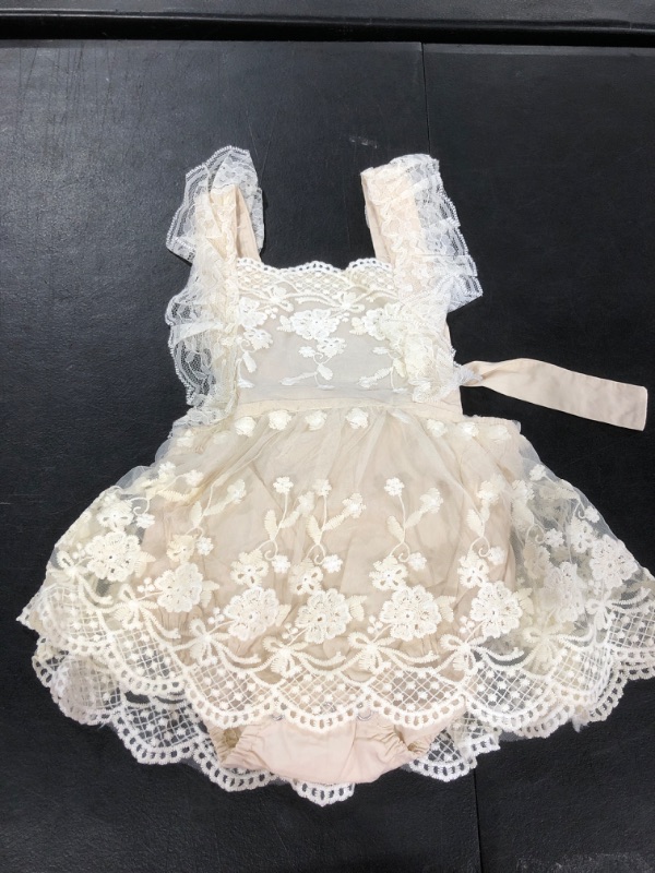 Photo 2 of Baby Girl Lace Romper Boho Clothes Newborn Photography Outfits A2 Boho Lace 6-12 Months