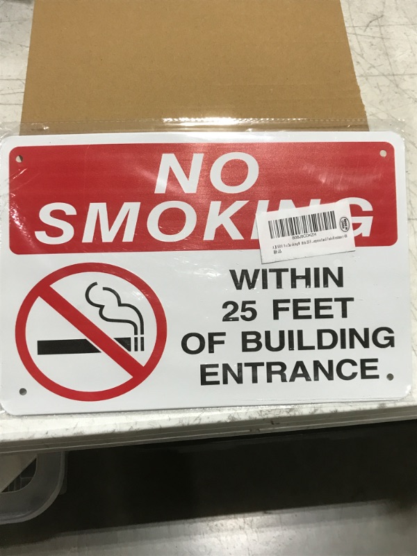 Photo 2 of AJHERO No Smoking Entrance Sign - 12 x 8 Inches Rust Free Aluminum 