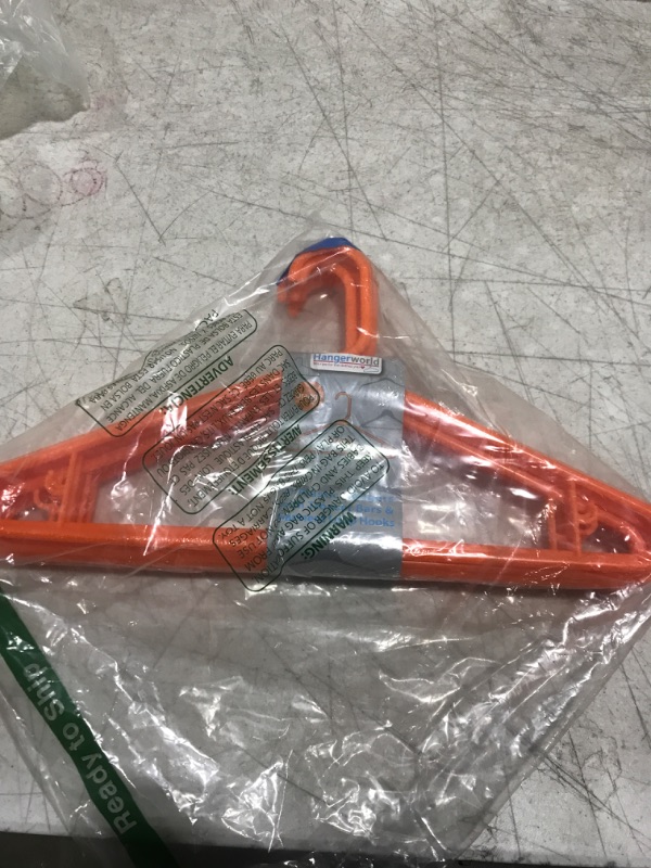 Photo 2 of Eldorado Hangers for Adult Size Clothing, Plastic, Color - Orange, Pack - 20 PCS. 