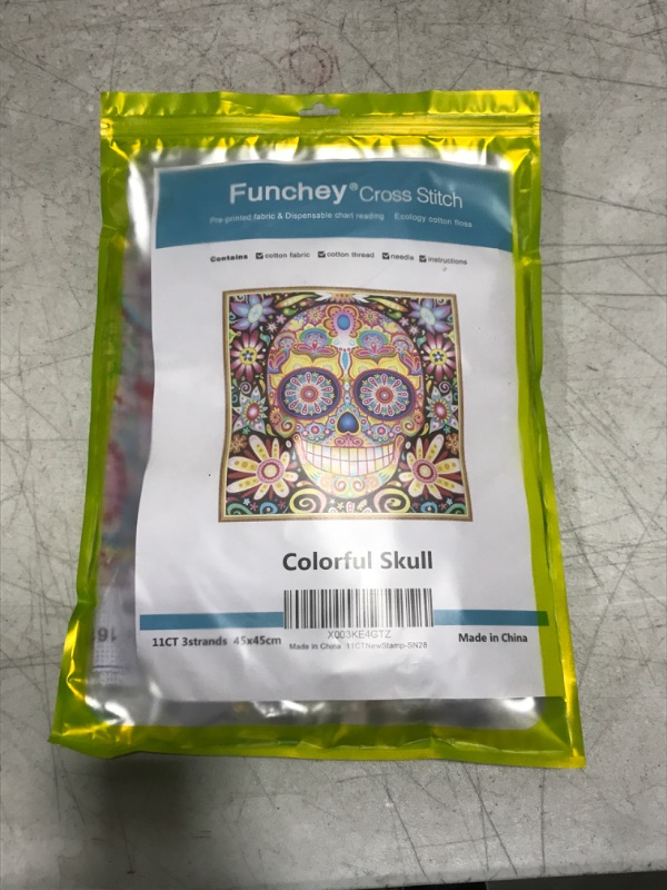 Photo 1 of Funchey Cross Stitch kit (Colorful Skull)