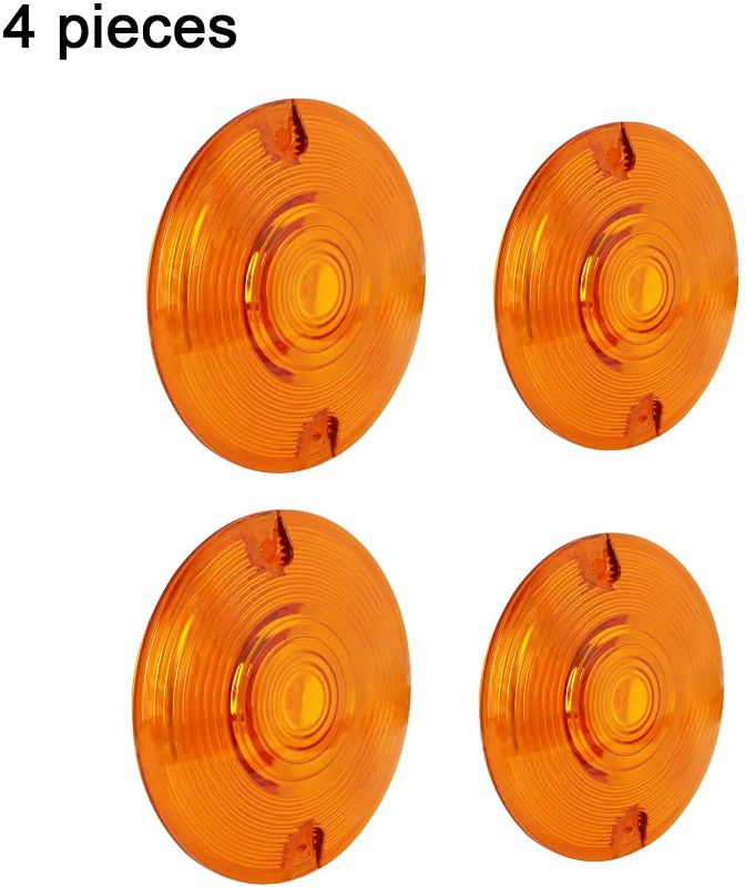 Photo 2 of 2.5 Inch Red Surface Mount/Marker Clearance Light Kit with 3 LEDs (PL-10 Connection, Includes Bracket and Plug) 
KOLEMO 4PCS Amber Turn Signal Lens Lenses Covers 3-1/4 Inch Front And Rear Signal Lenses Cover Caps 