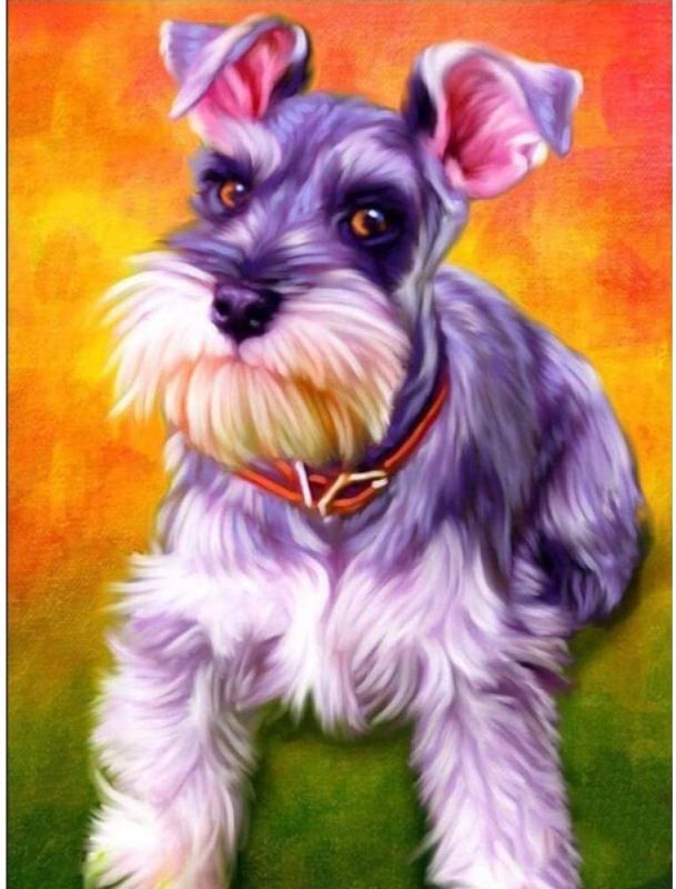 Photo 1 of Dog Diamond painting kits 5D DIY “Schnauzer” Cross stitch kits 