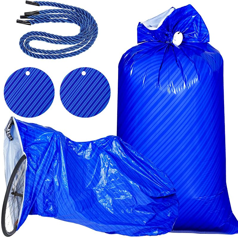 Photo 1 of 2 Pcs 70 x 40 Inch Large Gift Bags Jumbo Wrapping Supplies (Blue Stripe) 